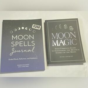 Diane Ahlquist Moon Magic Book + Moon Spells Journal Lunar Spiritual Set